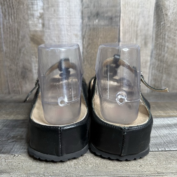 Womens Haflinger Black Leather Casual Comfort Slip On Sandals Slides Size EU 40 - Picture 4 of 9